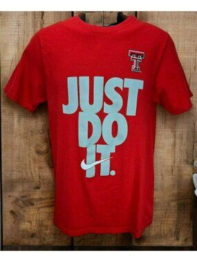 Nike Red Texas Tech Just Do It Graphic Tee Shirt Size Small